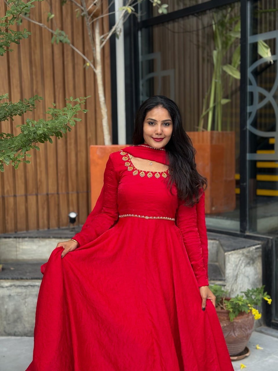 Royal Festive Fendy Silk Anarkali Suit Set,