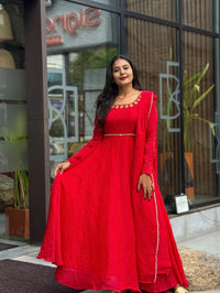 Royal Festive Fendy Silk Anarkali Suit Set,