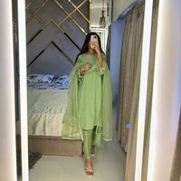 EXCLUSIVE 3-PIECE SUIT WITH BEADS & SEQUENCE WORK