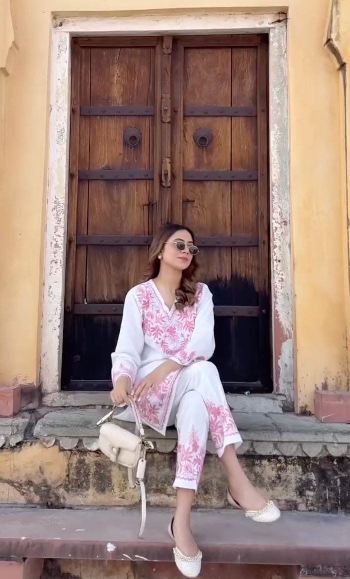 Timeless Pure Lilan Embroidered Kurti Set