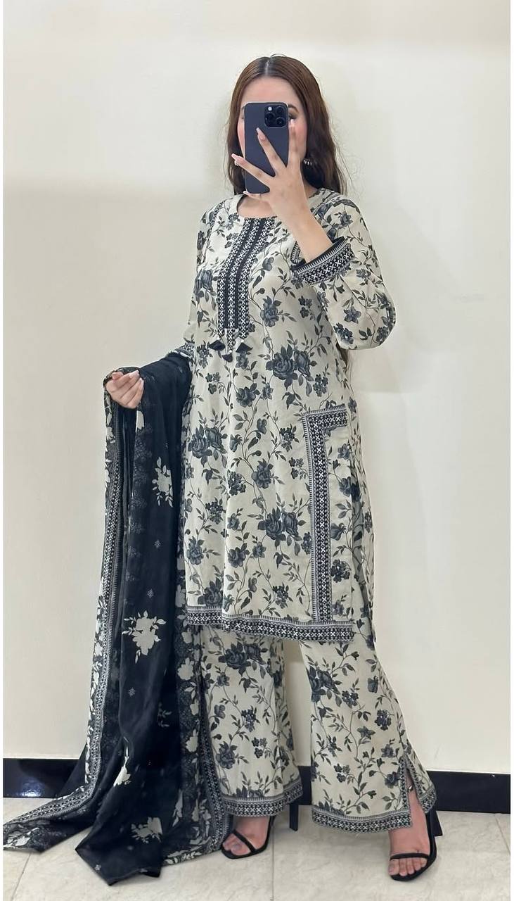 NEW BEAUTIFUL KURTA PANT WITH DUPATTA SET