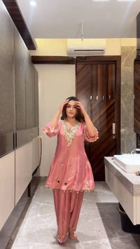 Exclusive Wedding Season Sequin Mirror Work Sharara Set With Organza Dupatta